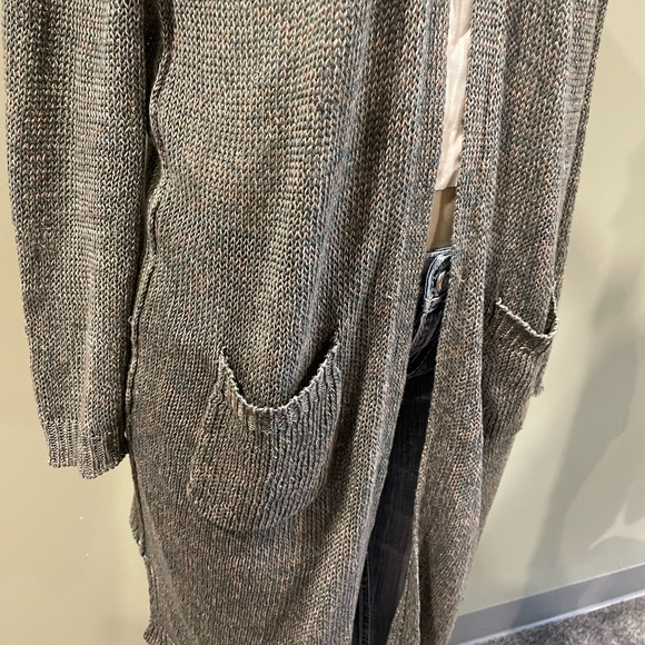 525 America / knit cardigan medium green and rose colour - Picture 6 of 7